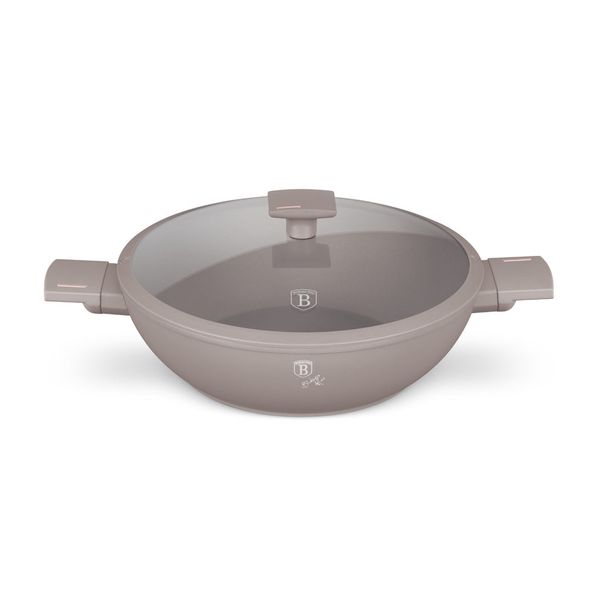 Berlinger Haus 30cm Titan Pro Non-Stick Wok with Lid - Taupe