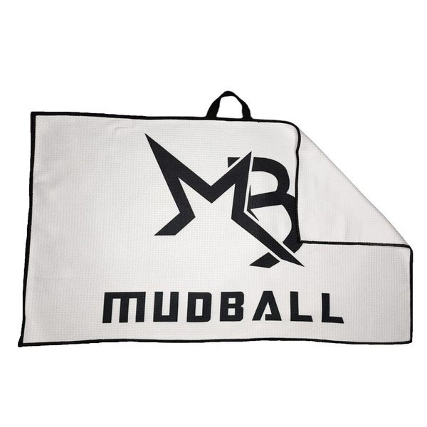 Mudball Golf Quick Dry Waffle Tour Golf Towel - White