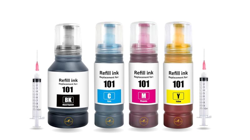 MR A TECH Ink Bottle Compatible with Epson Tank B101,M101,C101 ,Y101 SET X1