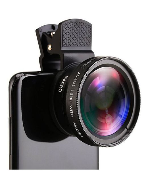 Universal Clip-on 2-In-1 Lens 37mm Professional 0.45X Ultra-Wide &amp; Macro HD