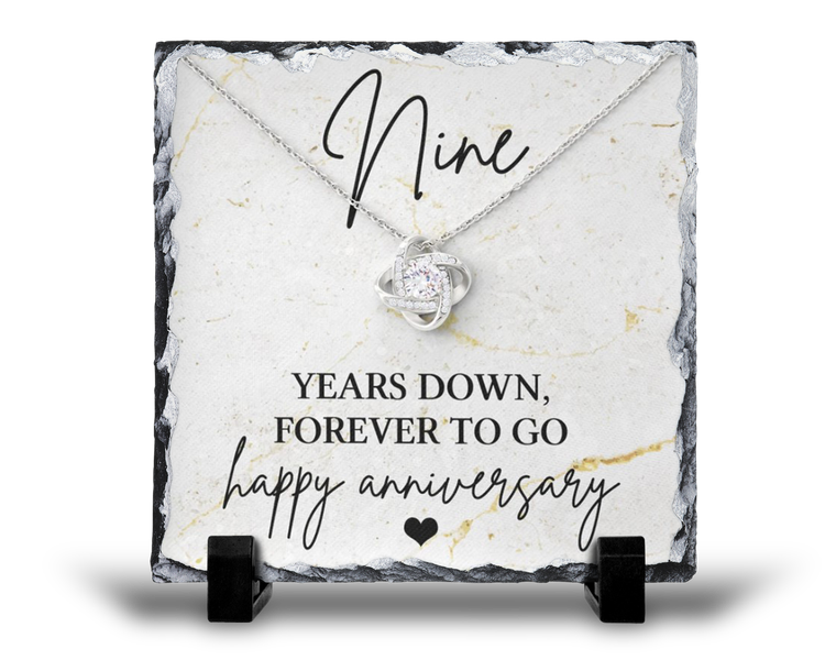 Nine Years Down Forever To Go 9th Anniversary Gift Rock Slate