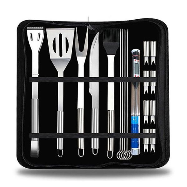 T4U 18-in-1 Stainless Steel Braai Set with Case &amp; Thermometer