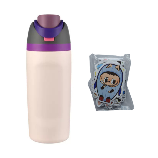 Insulated School Water Bottle w/ 60 Unique Mischievous Monster Stickers