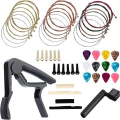 66PC Guitar Accessories Kit,Guitar Changing Tool With Strings,Picks,Tuner.