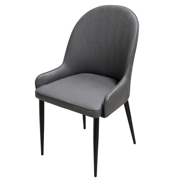 Megafurn Faux Leather Dining Chair in Grey