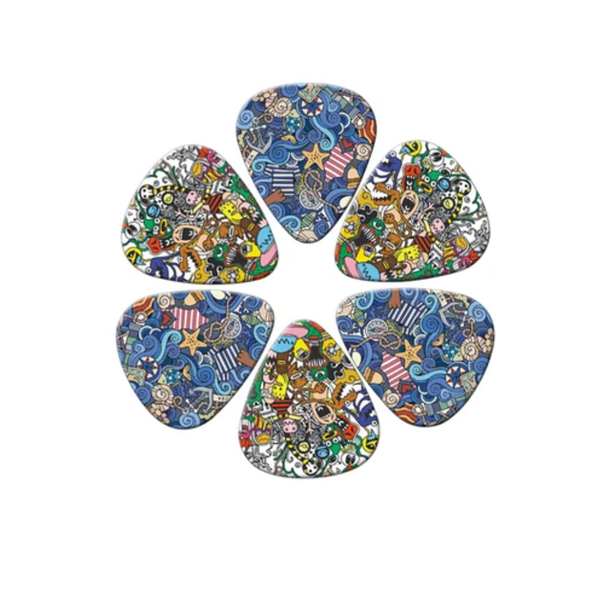 Guitar Picks Pack of 6 Unique Print Guitar Plectrums - Wild Print