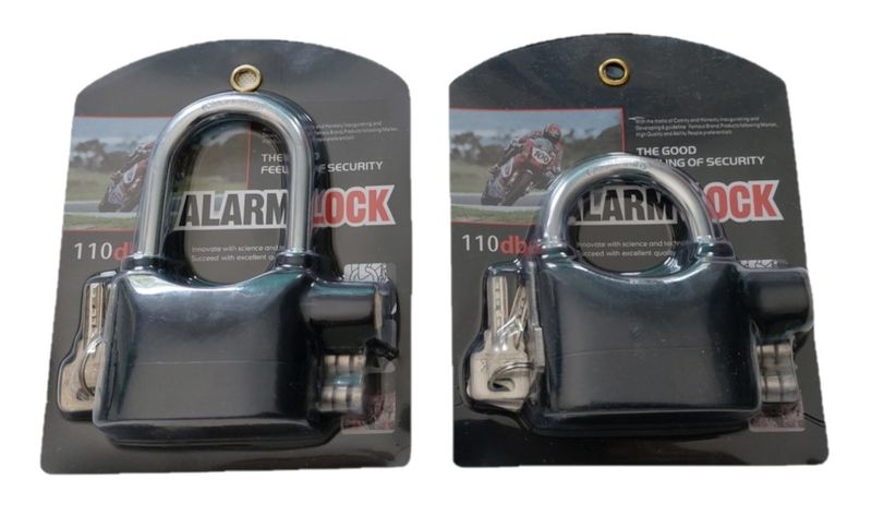 Set of 2 - 110dB Security Anti-Theft Waterproof Locks with Siren.