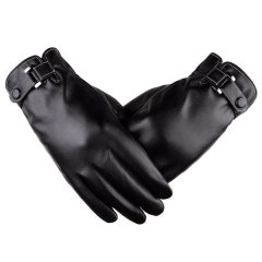 PU Thermal Touchscreen Gloves Windproof Warm for Men Driving Cycling