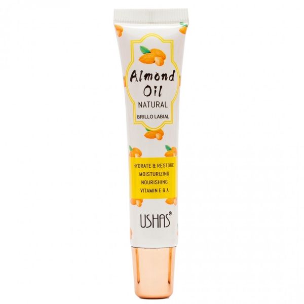Ushas Natural Almond Moisturizing Lip Oil - Hydrate &amp; Restore Vitamin E &amp; A