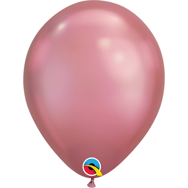 7 Inch Latex Round Chrome Mauve Air Filled