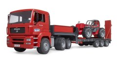 Bruder MAN TGA low loader truck &amp; Manitou Telescopic Loader (86cm Long)