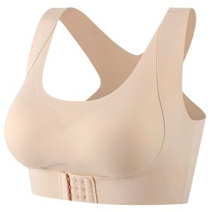 Front Tie-Posture Support Seamless Push Up Bra by Soul Apparel - Nude
