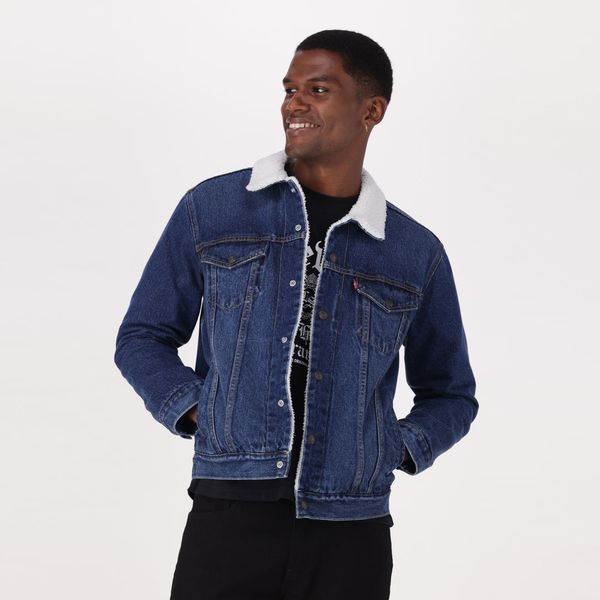 Levi's Men's Type III Sherpa Trucker Jacket - Dark Stone Wash