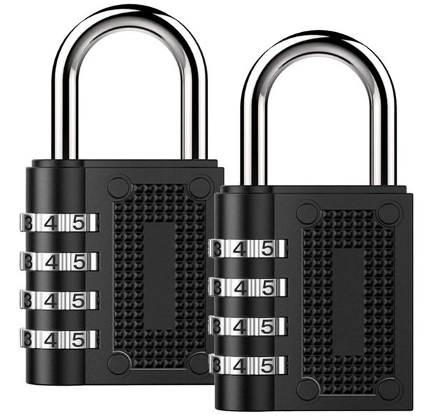 2-Pack Combination Padlock: 4-Digit Luggage Lock for Travel, Gym
