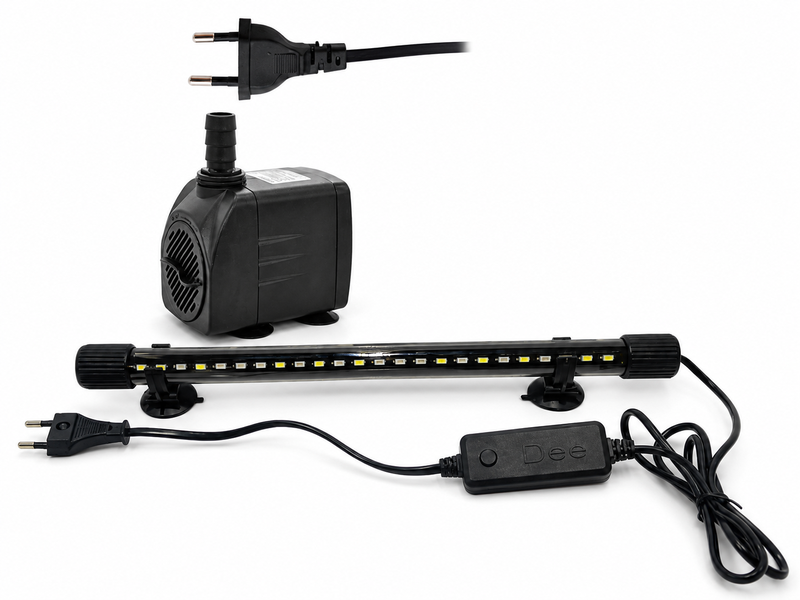 Aquarium Water Pump &amp; 5w multi color LED Light Kit
