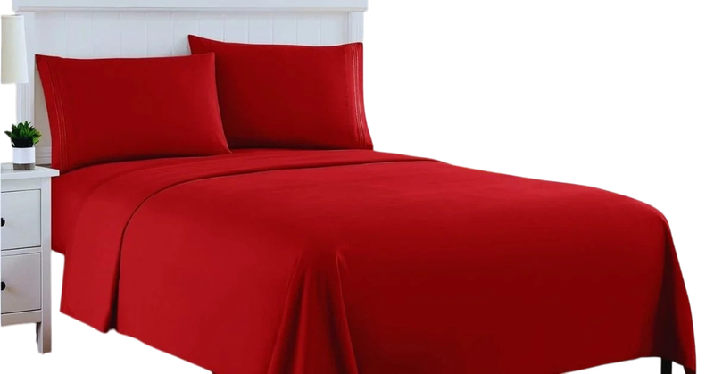 MAMS Single Size Flat Sheet - Red - 160x240 cm