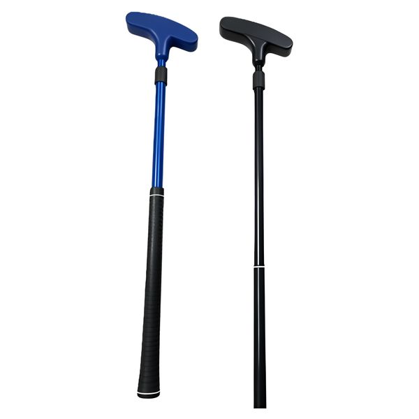 2 Pieces Adjustable Golf Putters with Rubber Coated Heads - Black &amp; Blue