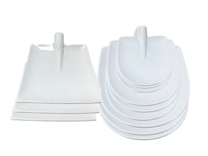 12-Piece Porcelain Paddle Serving Plate Set with Handle