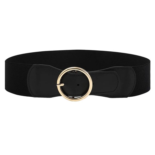 Fashion Stylish Modern Wide Elastic Faux Leather Pin Buckle Belt