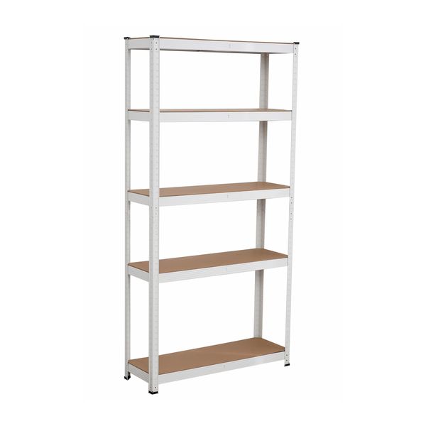 Titan Rack - 5 Tier Shelving - 90 x 30 x 180CM (White Frame)