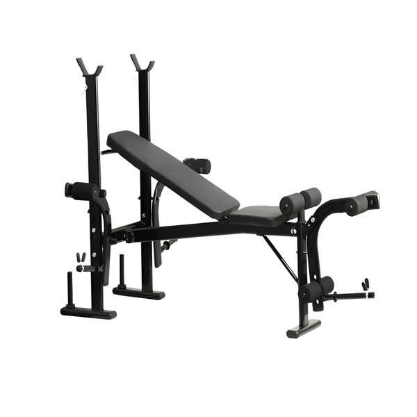 Adjustable Weight Bench with Leg Curl and Barbell Rack