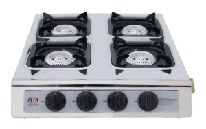 ALVA 4-Burner LP Gas Stove | Stainless Steel Body | Auto Ignition
