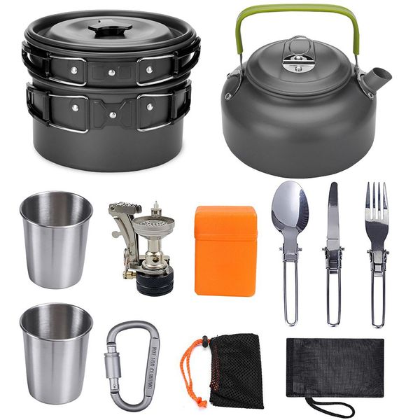 Portable Camping Cookware Set,Lightweight Outdoor Cooking Set For Camping