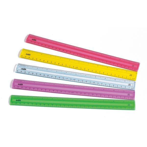 EDX Education Ruler 30cm 5 Colours Set of 10