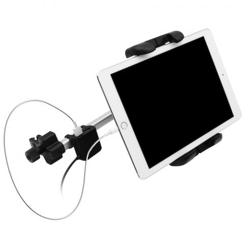 MACALLY Adjustable Car Seat Headrest Pro Mount for iPad with Charger