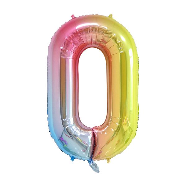 iKids 40 inch Large Rainbow Birthday Balloon Number 0