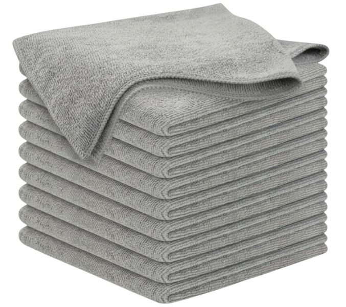 10 Pack Grey Microfibre Cleaning Cloths