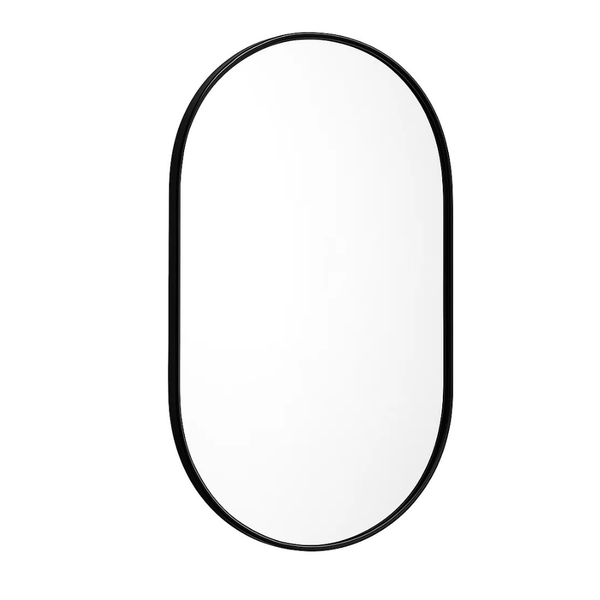 Oval Aluminium Wall Mirror 70 × 50cm Modern Frame Mirror for Bathroom &amp;Home