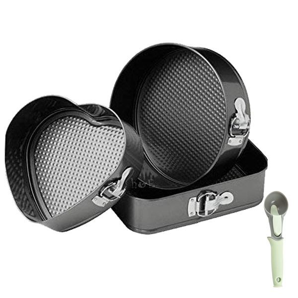 3 Pieces Non Stick Removable Bottom Shape Cake Mould
