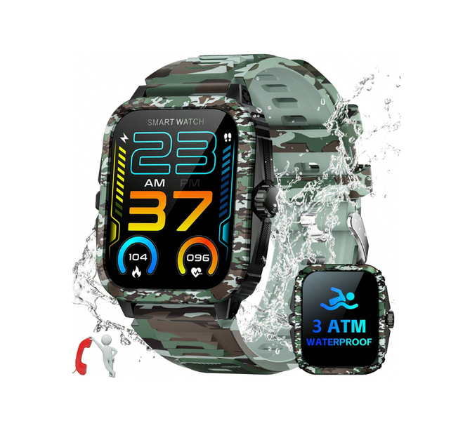 KT71 - Waterproof Smart Watch With A Crystal-Clear HD Square Screen- Green