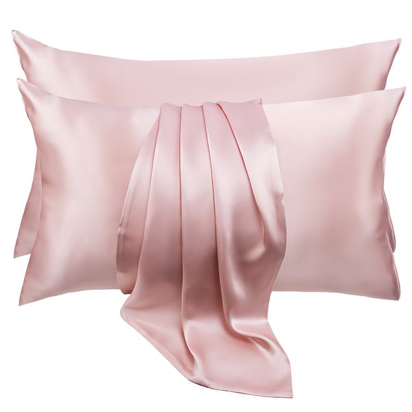 Chenshia 2Pc 6A Mulberry Satin Hair Anti-Frizz Bedding Pure Silk Pillowcase