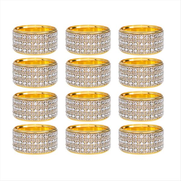 Gold Napkin Rings Set of 12 Diamond Napkin Holder