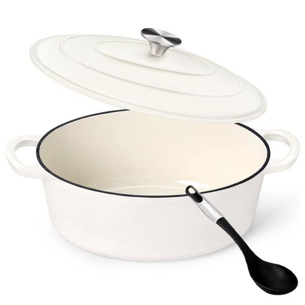 Super Large Signature Oval Shape Cast Iron Casserole Pot