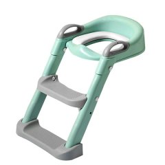 Foldable Children Potty Training Toilet Seat Ladder Step Without PU -Grey