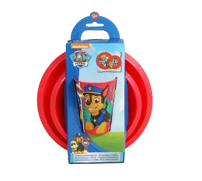 Paw Patrol Boys 3 Piece Dinner Set - Plate, Tumbler &amp; Bowl