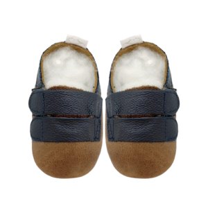 Pitta-Patta Soft Genuine Leather Baby Shoes - Nate Light Vintage &amp; Navy