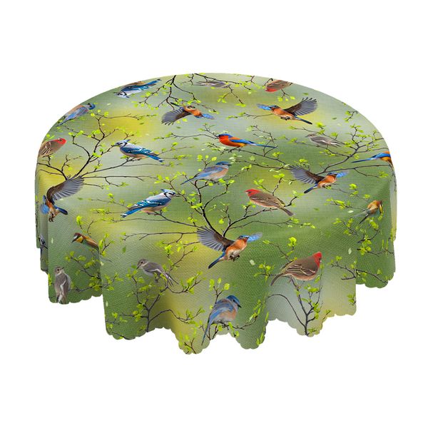 Vibrant Bird &amp; Branch Tablecloth for Braais, Dinners &amp; Outdoor Gatherings