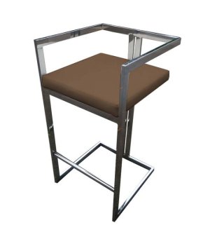 Alexa Hightop Barstool Silver Frame Pu Leather