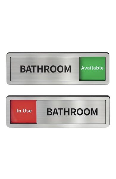 Peel And Stick Bathroom Available &amp; In Use Sliding Self Adhesive Sticker