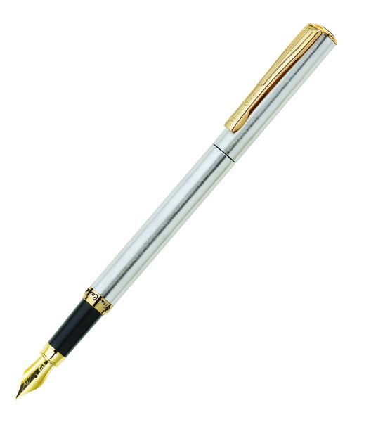 Pierre Cardin Golden Eye Silver Fountain Pen Blue Writing