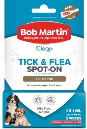 BOB MARTIN Clear+ Spot-On For Puppies 1ml
