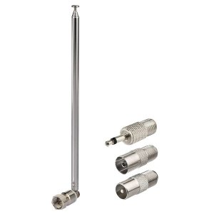 FM Radio Telescopic Antenna Kit - F-Type Male Connector (75 Unbalanced)