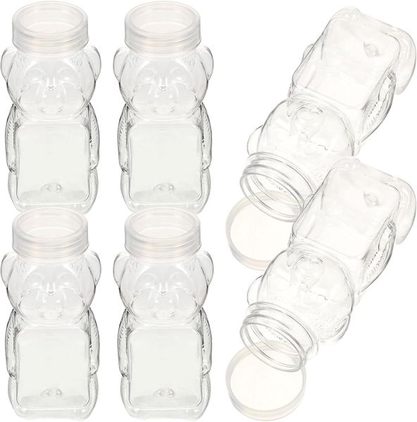 Bear-shaped Honey Jars Airtight Lids Food-grade Plastic