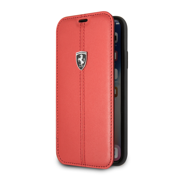 Ferrari - Heritage Booktype Case Vertical Stripe for iPhone X