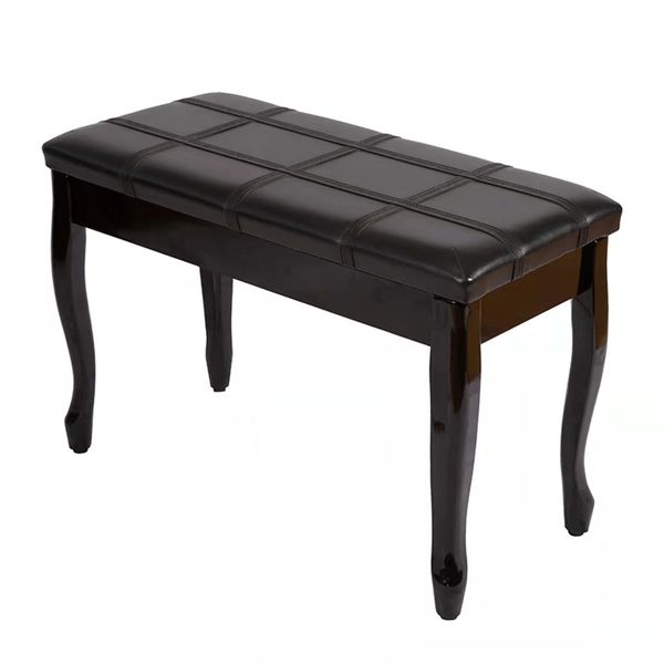 Premium Textured Solid Wood Duet Piano Bench With Book Storage