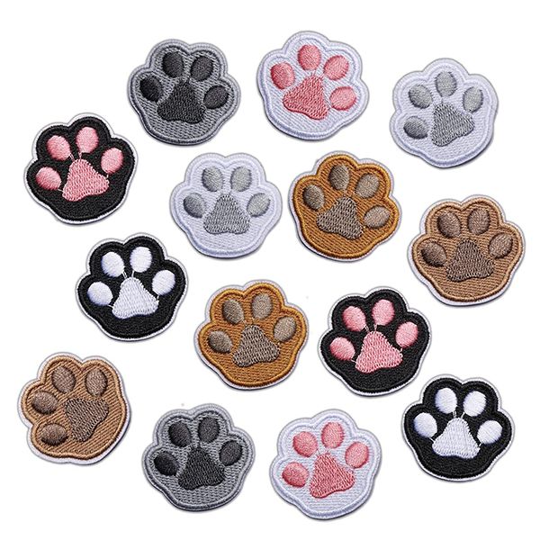 14 Pcs Animal Paw Print Iron On Patches, On Embroidery Applique Patches